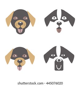 set of icons with dog