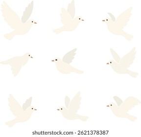 Conjunto de ícones Linha de pomba Ilustrações de arte Domingo Pentecostes Espírito Santo