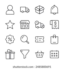 set of icons E commerce