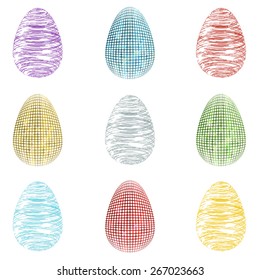 Set of icons of Easter eggs. Eps10 Vector illustration