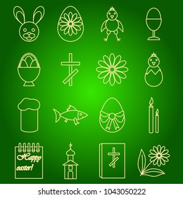 A set of icons of Easter symbols