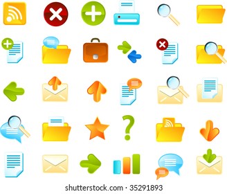 set icons (easy editable, no transparencies)