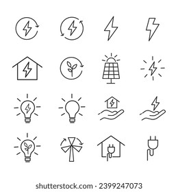 set of icons eco energy, recycling energy, maximizing energy. vector eps 10