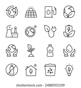 conjunto de iconos ecología Vector