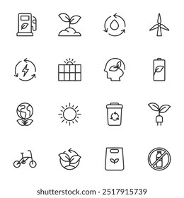 set of icons ecology vector illustration
