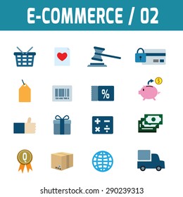 Set icons of ecommerce.
elements.modern design flat icons. isolated on white background.
graphic vector illustration.
ecommerce business concept.
