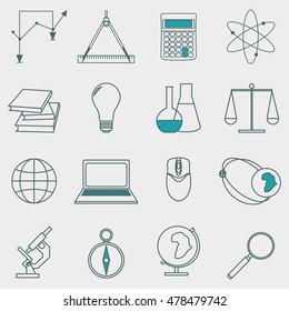 Set of icons education and e-learning