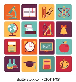 set of icons education.flat style.EPS 10 illustration
