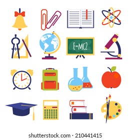 set of icons education.flat style.EPS 10 illustration