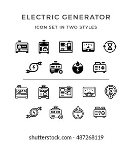 Set icons of electrical generator