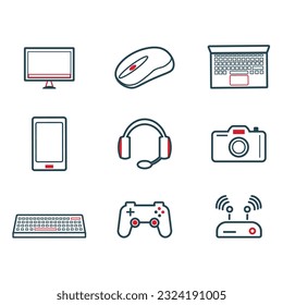 A set of icons for electronic devices.
