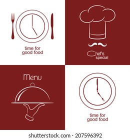 Set of icons and emblems for restaurant menu design