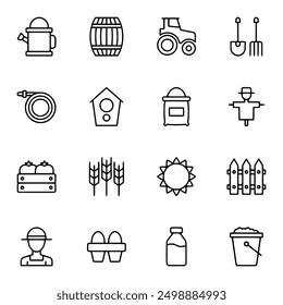 set of icons Farming vector
