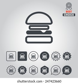 Set of icons with fast food for web design, applications games and stickers