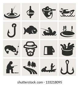 Set of icons. fishing