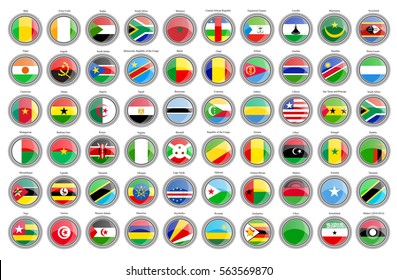 Set of icons. Flags of the African countries. Vector.    svg