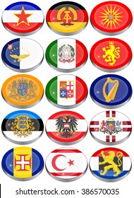 Set of icons. Flags of the Europe.   