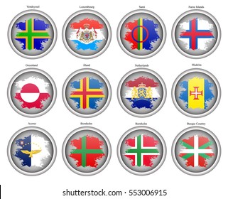 Set of icons. Flags of the Europe. Vector.  