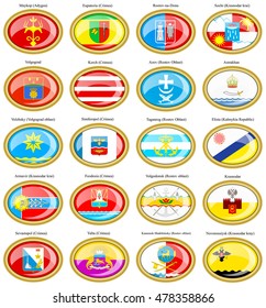 Set of icons. Flags of the Russian cities (Southern Federal District).   