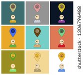Set of Icons in flat design Golfer logo