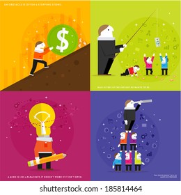 Set of icons. Flat Design. Mobile Phones, Tablet PC, Web and Apps vector icons. Marketing and Time Management Services Illustrations. Digital Art. Responsive internet advertising and pay templates. 