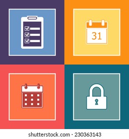 Set of icons in flat design style. Vector illustration