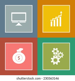 Set of icons in flat design style. Vector illustration