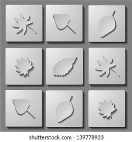 set of icons with flowers