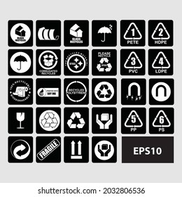 set of icons for food and delivery