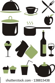 Set icons: Food, Restaurant, Cooking