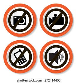 Set of icons forbidding