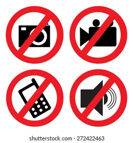 Set of icons forbidding