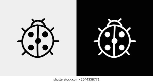 Set of icons of forest and garden insects in summer