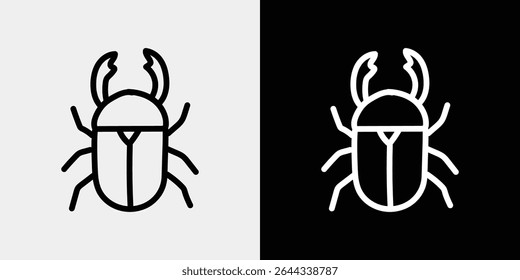 Set of icons of forest and garden insects in summer