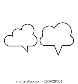 Set of icons in the form of clouds speech bubbles