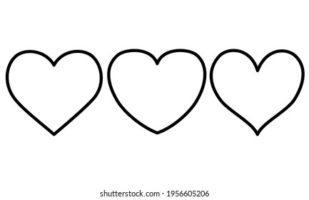 un conjunto de iconos en forma de corazones de diferentes formas. líneas finas. el concepto de amor.