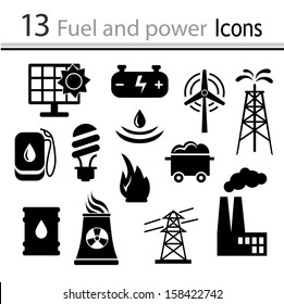 Set of icons fuel and energy (vector)