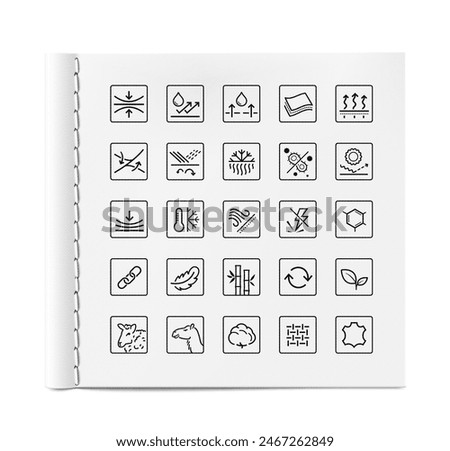 Set icons for functional fabric, clothing. The outline icons are well scalable and editable. Contrasting vector elements are good for different backgrounds. EPS10.