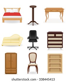 set icons furniture vector illustration isolated on white background