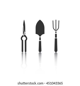 Set of icons - garden tools. Web site design.