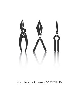 Set of icons - gardening tools. Web site design. 