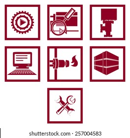 Set of icons. Gas and energy industry