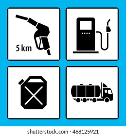 Set of icons for gas station. Vector Illustration. pictogram collection.
