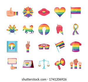Zeichensatz Gay Pride Vektorgrafik