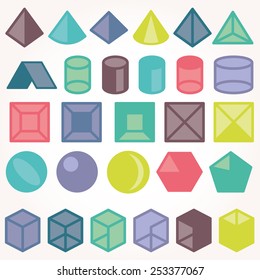Set of icons, geometric logo 