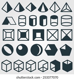 Set of icons, geometric logo 
