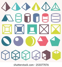Set of icons, geometric logo 