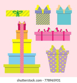 Set of icons of gift boxes