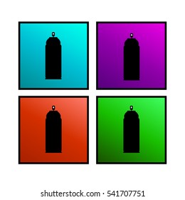 set of icons - graffiti cans