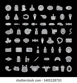 set of icons for the grocery store. Vector illustration of a black background. 